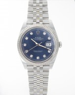 Pre-Owned 41mm Rolex Datejust in Steel and White Gold with Blue Diamond Dial